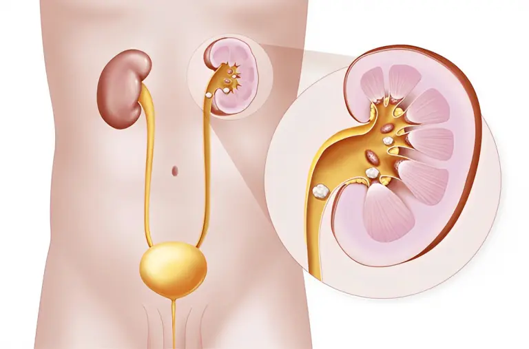Ilustración representativa de litiasis renal